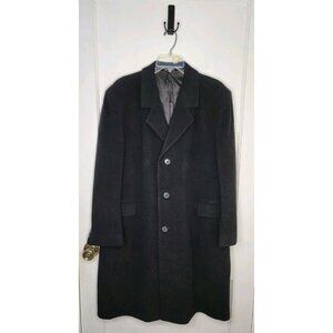 Teller Men Black Cashmere Winter Coat Jacket Overcoat - Large Made In Hungary